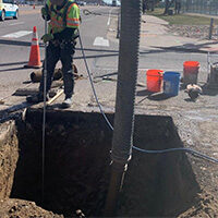 Kinetic Hydrovac truck performing excavation